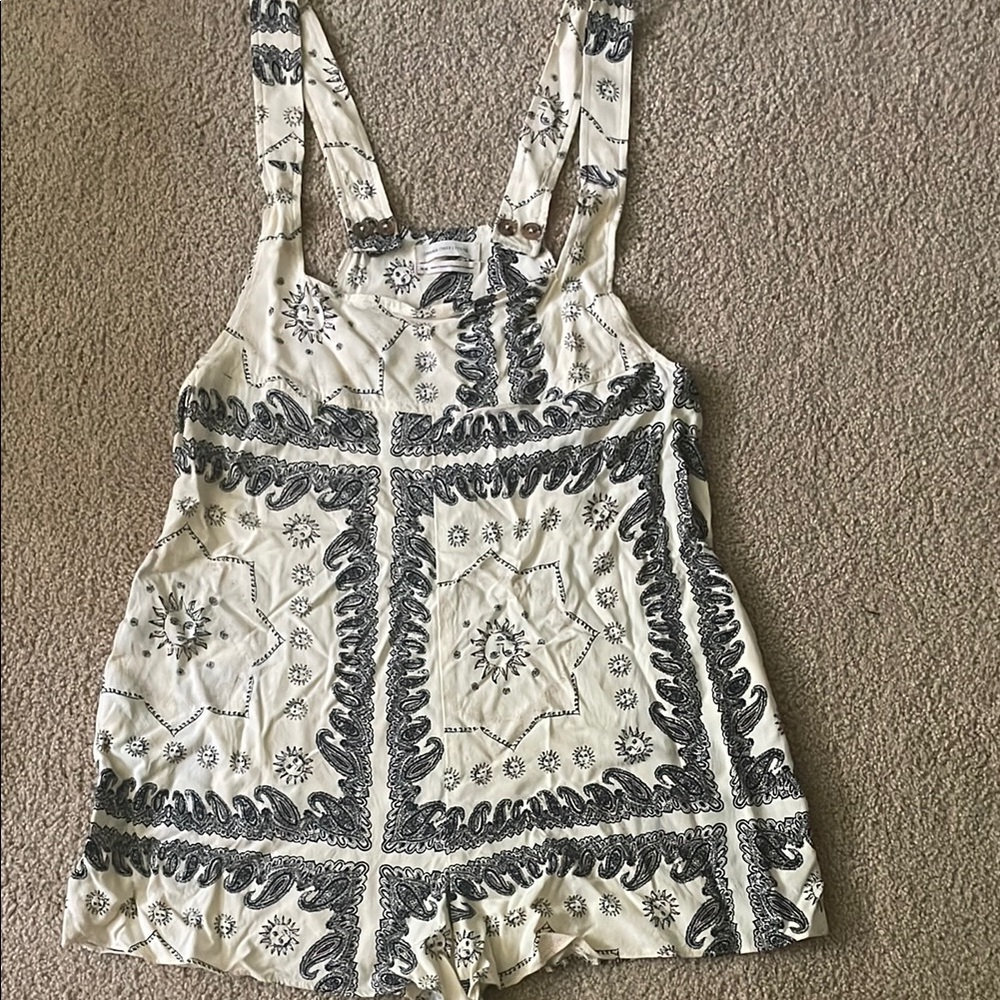 Black and White Patterned Romper
